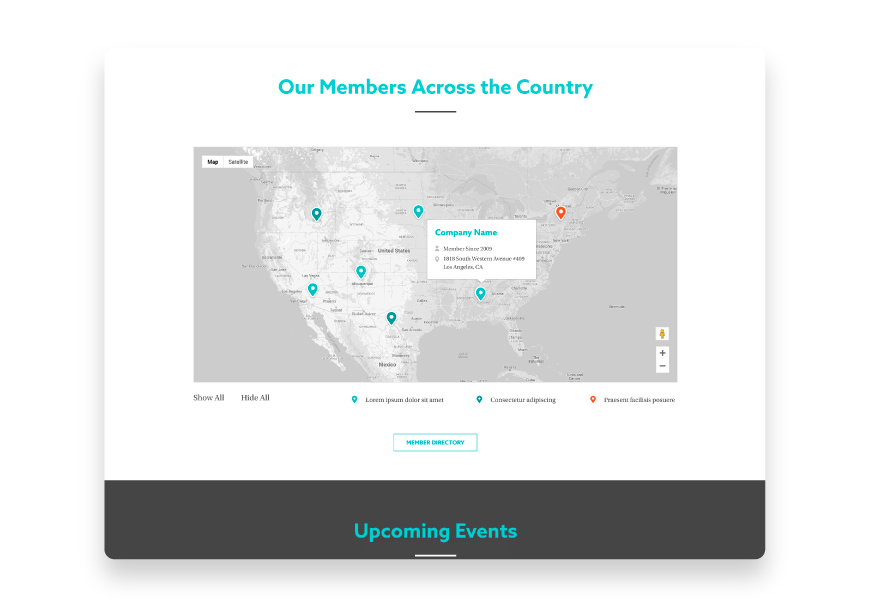 Customize a map with Morweb's Members template to engage audiences.