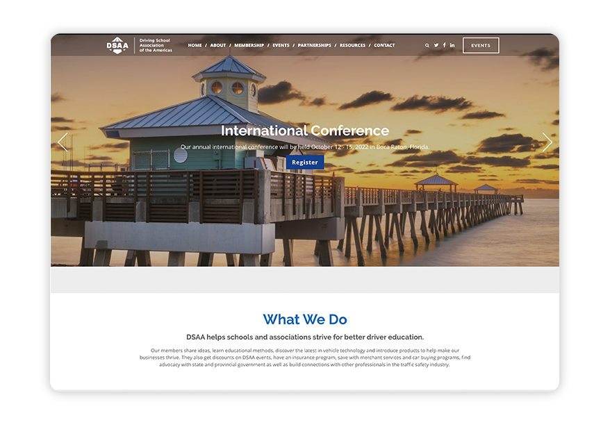 DSAA has all of the features and aesthetic qualities that are key to a great membership website.