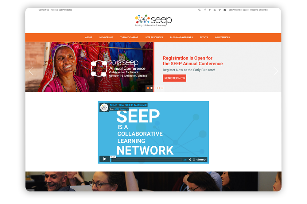 Videos and images association website example: The SEEP Network