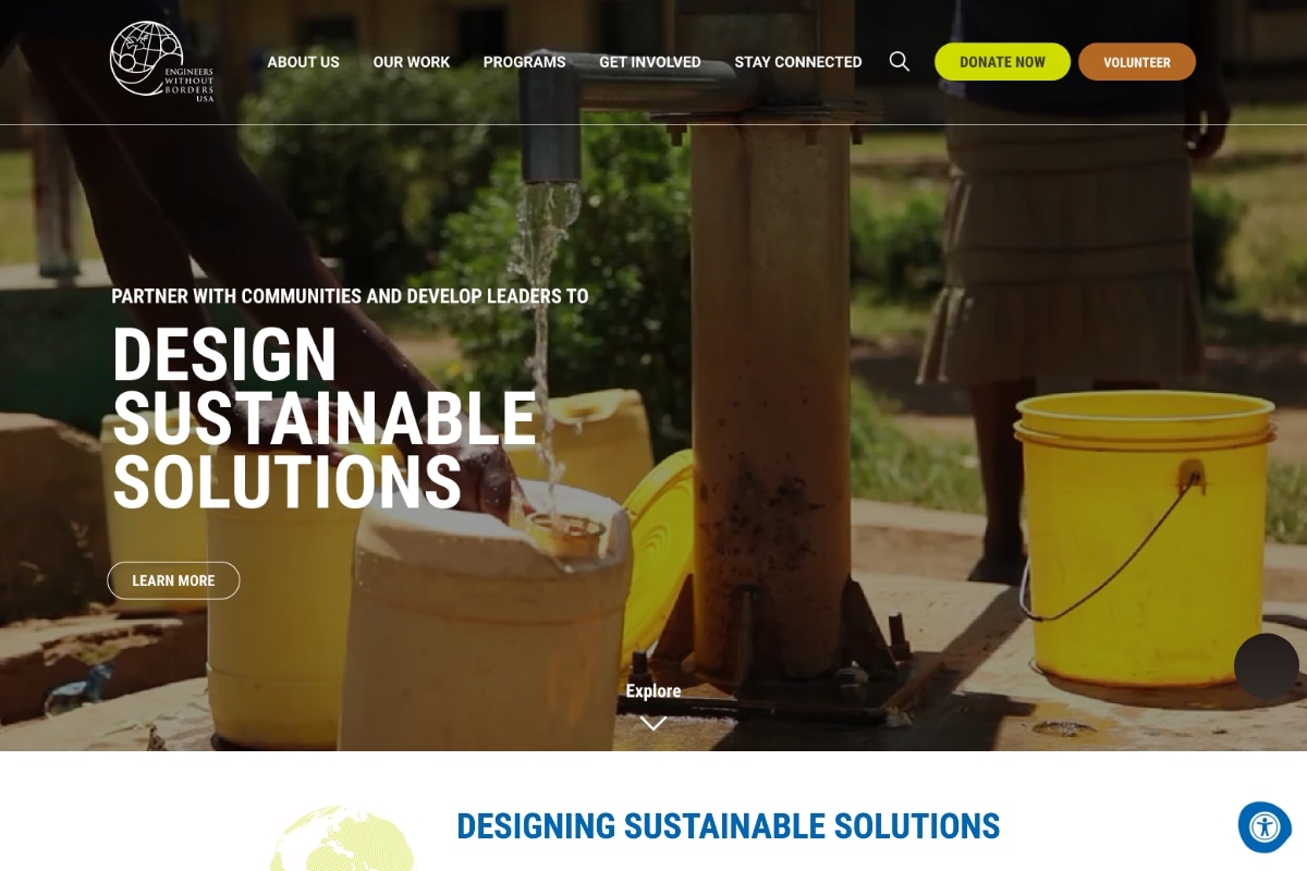 Engineers Without Borders USA Website Desktop Preview