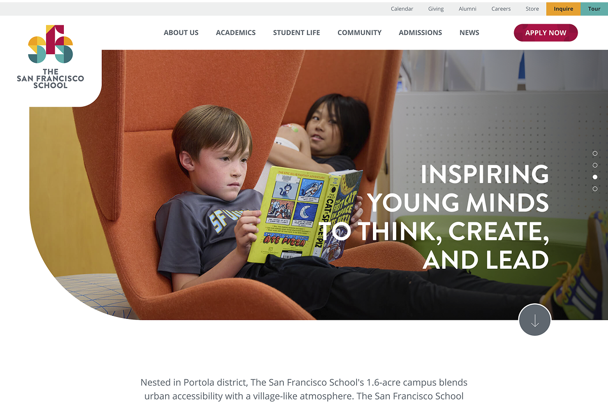 San Francisco School Website Desktop Preview