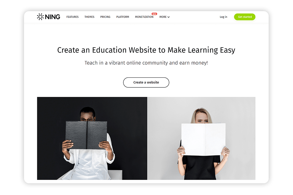 Ning is the best school website builder for interactive virtual communities.