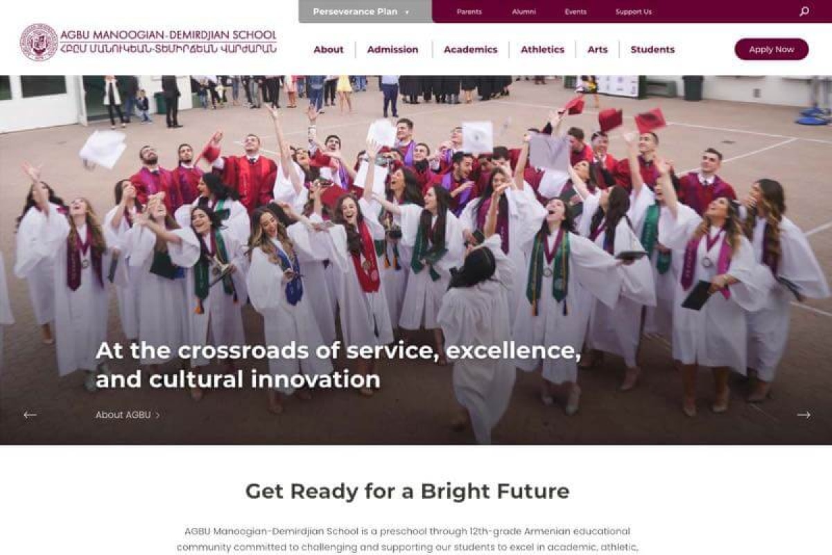 AGBU Manoogian-Demirdjian School Website Desktop Preview