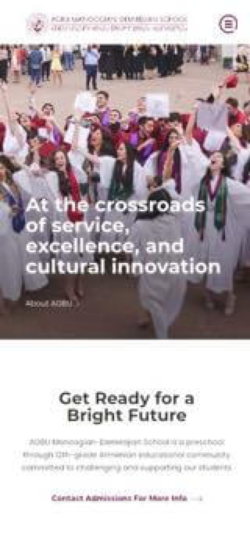 AGBU Manoogian-Demirdjian School Website Mobile Preview