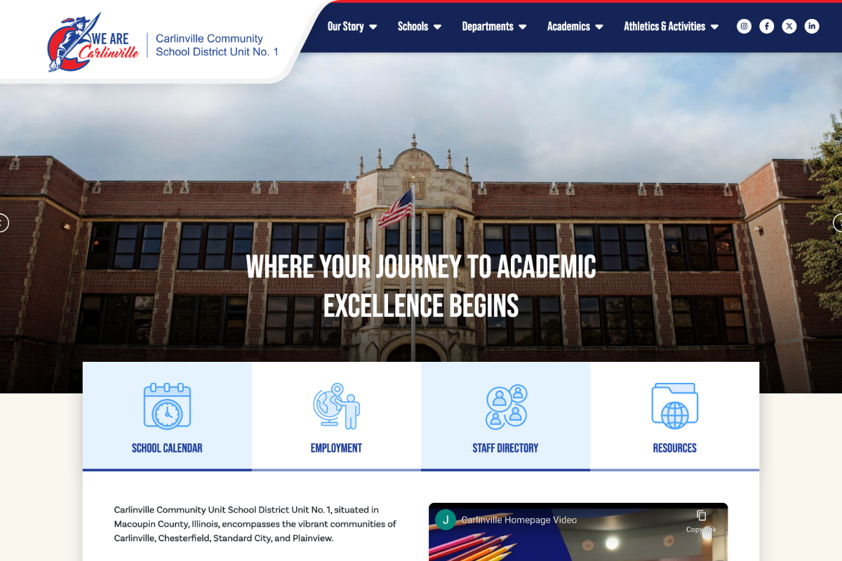 Carlinville Community Unit School District Website Desktop Preview