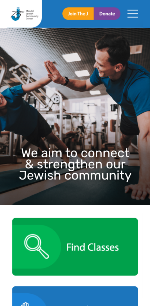 Mandel Jewish Community Center Website Mobile Preview